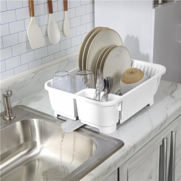 Sink Set, Space-efficient, Self-Draining with Retractable Spout, White - Picture 4 of 7